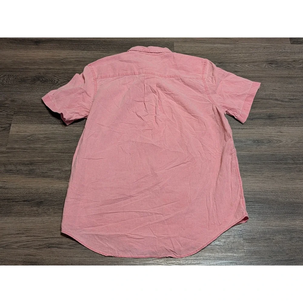 Ralph Lauren Boys XL 18-20 Pink Linen Cotton Short Sleeve Button Down Shirt
